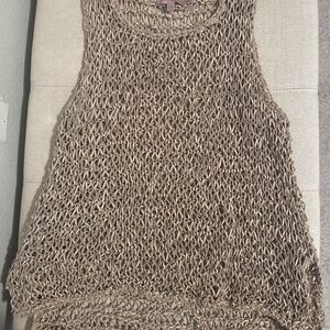 Calypso St. Barth Hand-Woven Crochet Tank Top – Neutral Beige – Excellent Condit